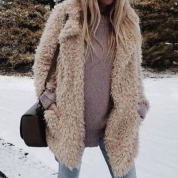 SOLD OUT!  Teddy Bear Cozy Faux Fur Cardigan Coat - Picture 3 of 8